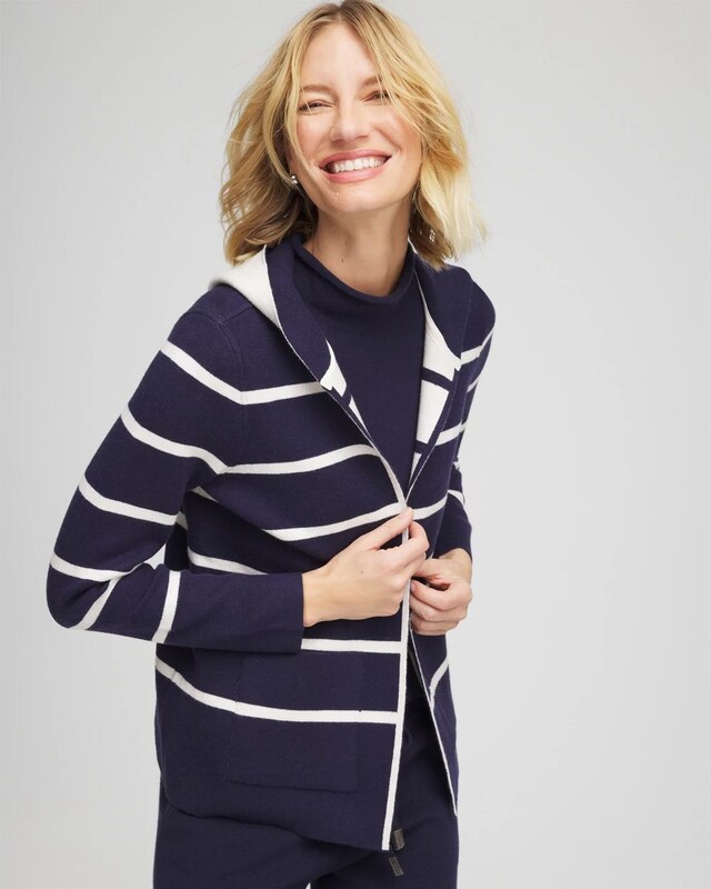 Zenergy Luxe Reversible Stripe Cardigan